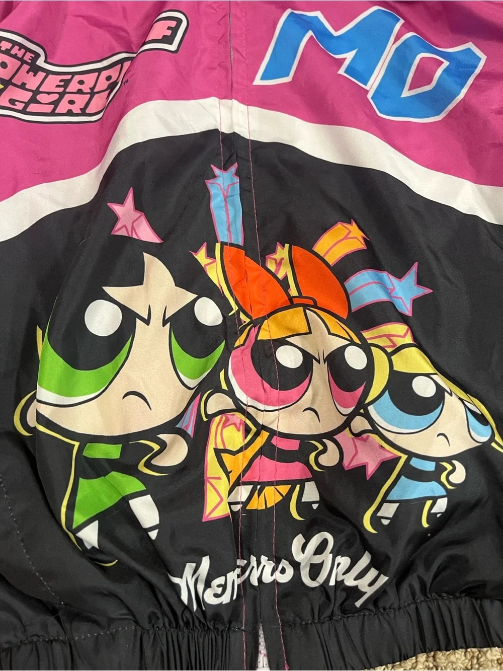 Members Only Pink Mesh Lined Jacket with The Powerpuff Girls Label